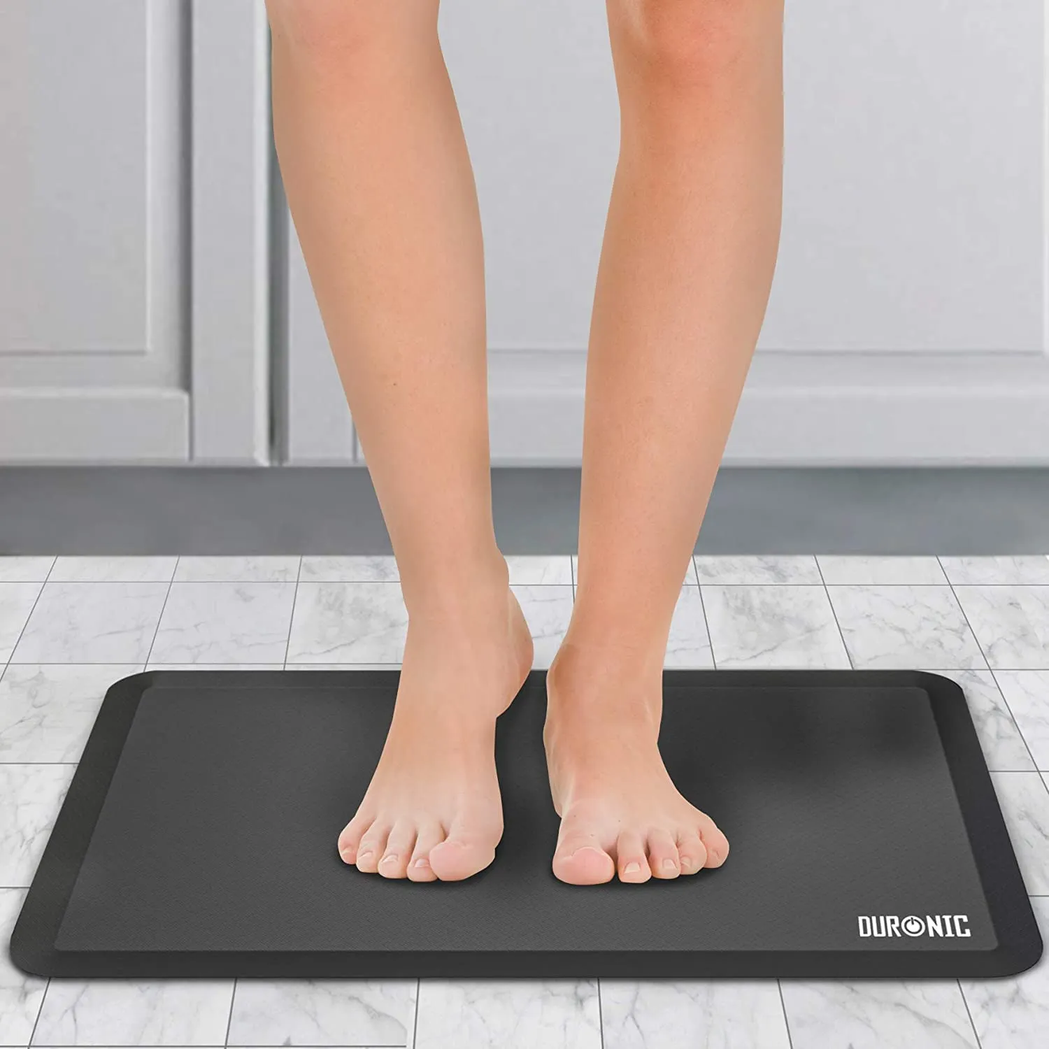 Duronic Anti-Fatigue Mat DM-MAT2, Office Sit Stand Desk Floor Mat, Ergonomic Support for Feet, Hips, Legs & Back, Comfort and Relief for Standing at Work or Kitchen, 71cm x 43cm - Black