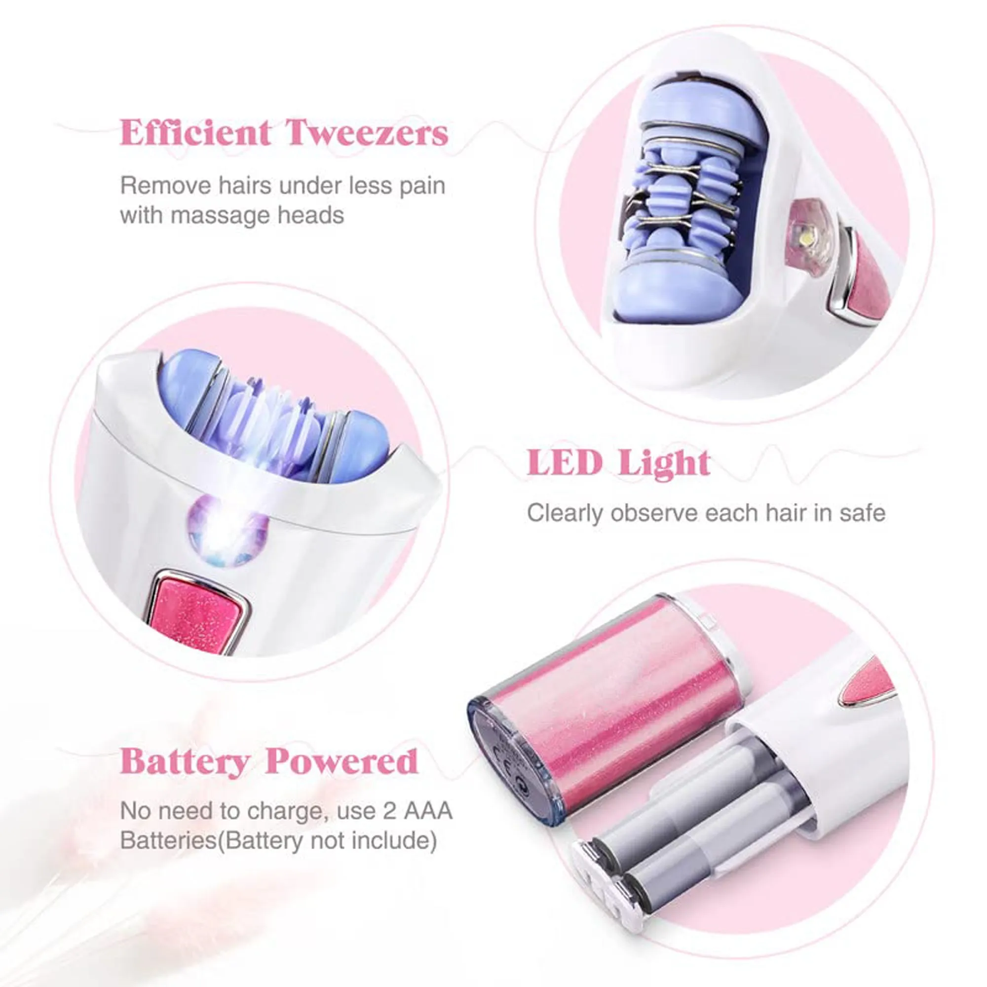 Epilator for Women, Women Facial Hair Removal, Smooth Glide Face, Hair, Lady Razor Leg, Arm, Armpit, Facial, Bikini