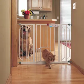 Extra Wide Pet Gate with Bonus Small Pet Door