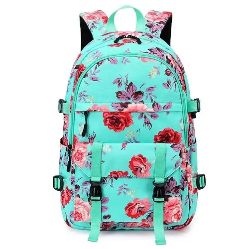 Floral Oxford Woman's Backpack / School Bag