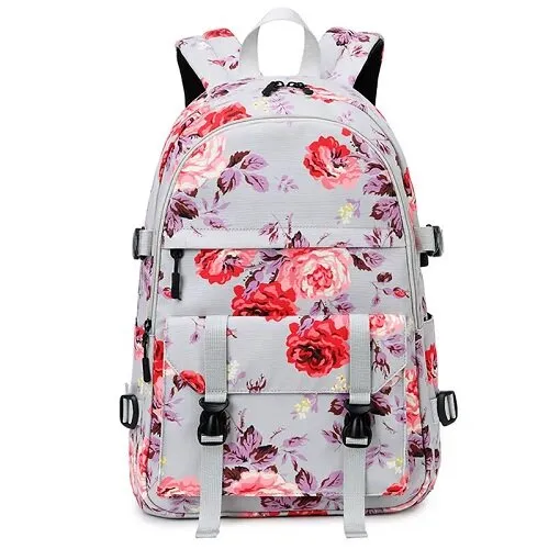 Floral Oxford Woman's Backpack / School Bag