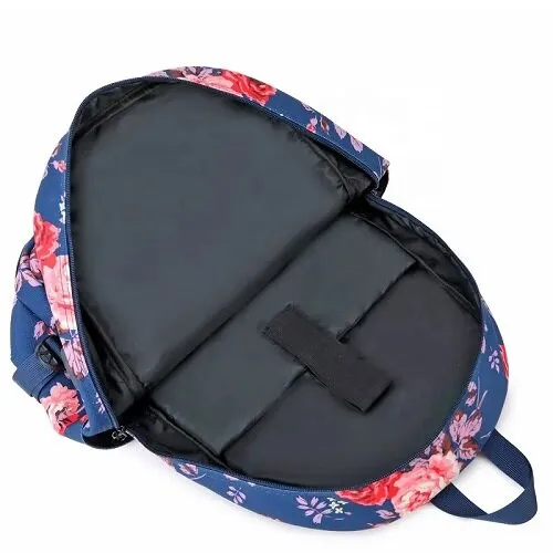 Floral Oxford Woman's Backpack / School Bag