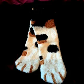 Fluffy Cat Paw Socks