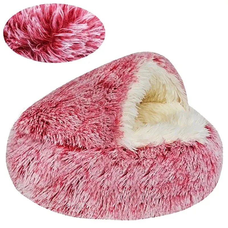 Fluffy Warming pet Cave Bed