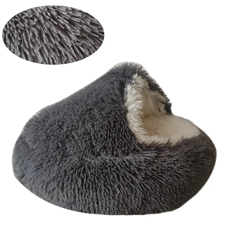 Fluffy Warming pet Cave Bed