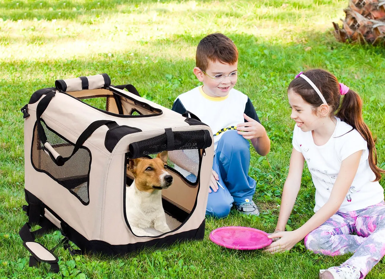 Foldable Dog Crate - Soft, Easy to Fold & Carry