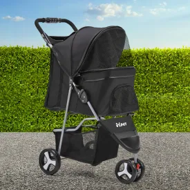 Foldable Waterproof Pet Stroller 3 Wheels, Large Capacity - i.Pet