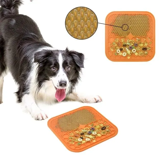 Food Grade Silicone Lick mat pad for Dogs cat pet Licking mat with Suction Cup