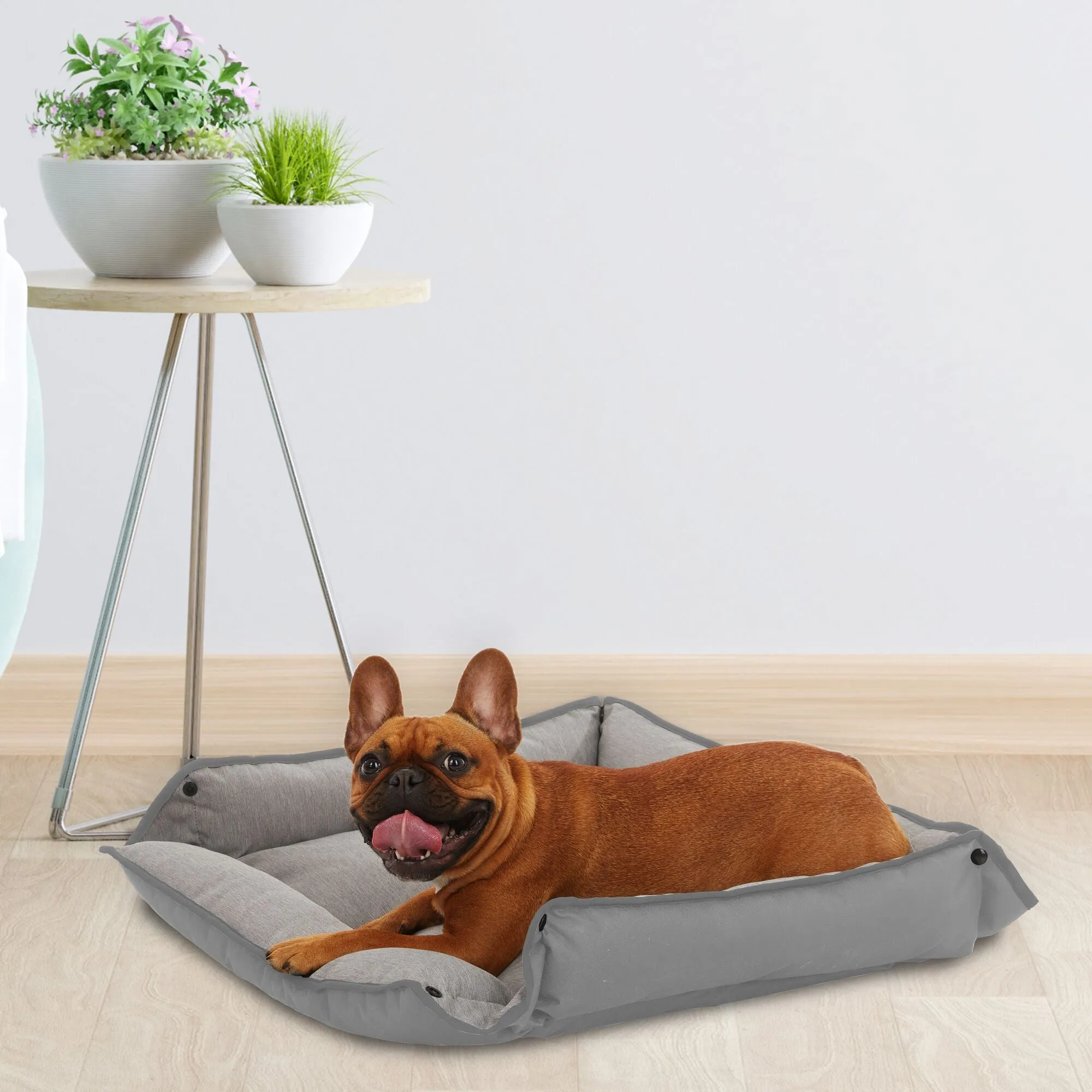 Four Way Pet Bed for Large Dogs 28X24X3 In, Grey