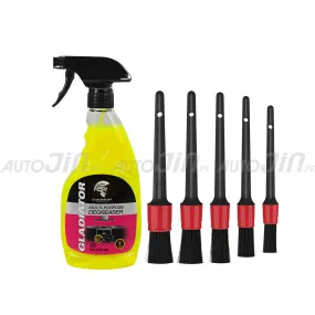 Gladiator Multi-Purpose Degreaser with Detailing Brush Car Cleaning Brush 5Pcs