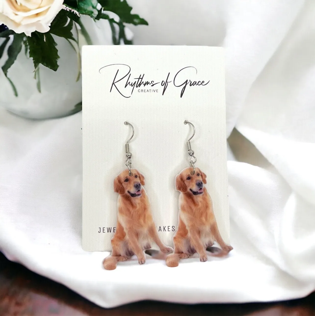 Golden Retriever Earrings - Dog Earrings, Golden Retriever, Dog Jewelry, Dog Mom, Labrador Retriever, Dog Accessories, Puppy Earrings