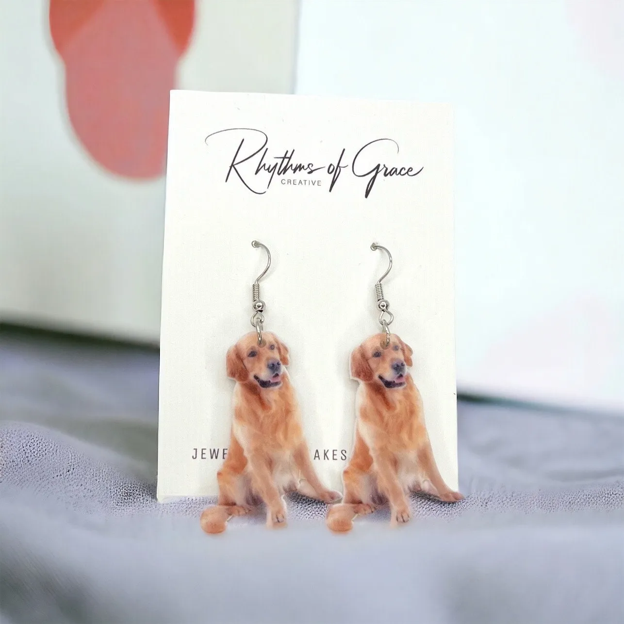 Golden Retriever Earrings - Dog Earrings, Golden Retriever, Dog Jewelry, Dog Mom, Labrador Retriever, Dog Accessories, Puppy Earrings