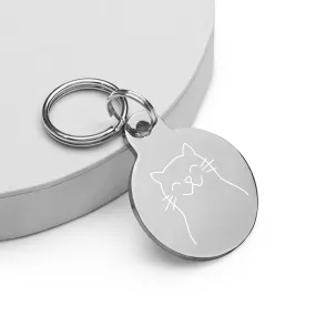 Happy Cat Engraved pet ID tag