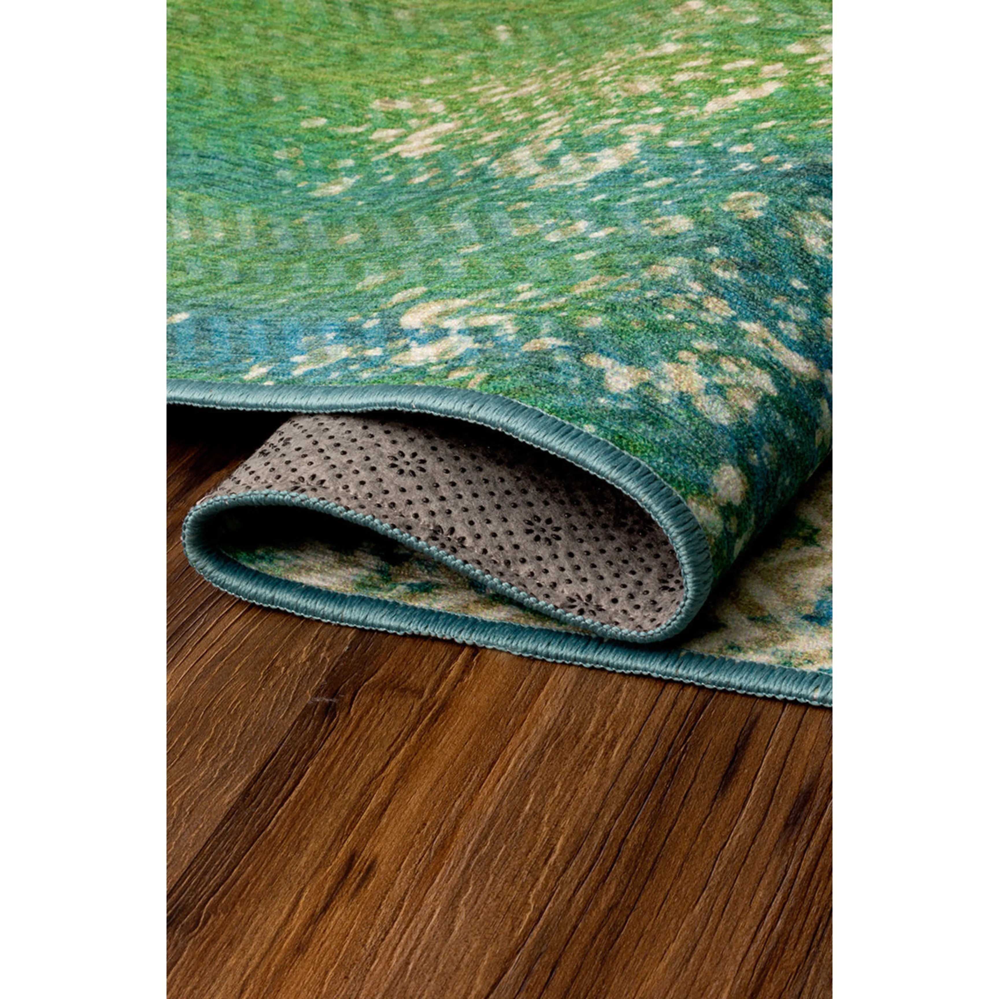 Hazel Chevron Teal Washable Rug