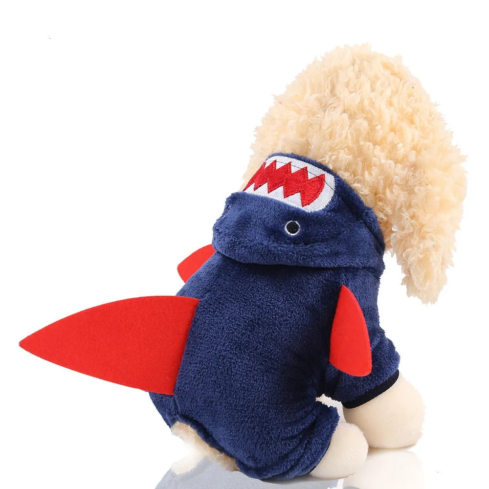 Hooded Baby Shark Plush Dog Pet Costume