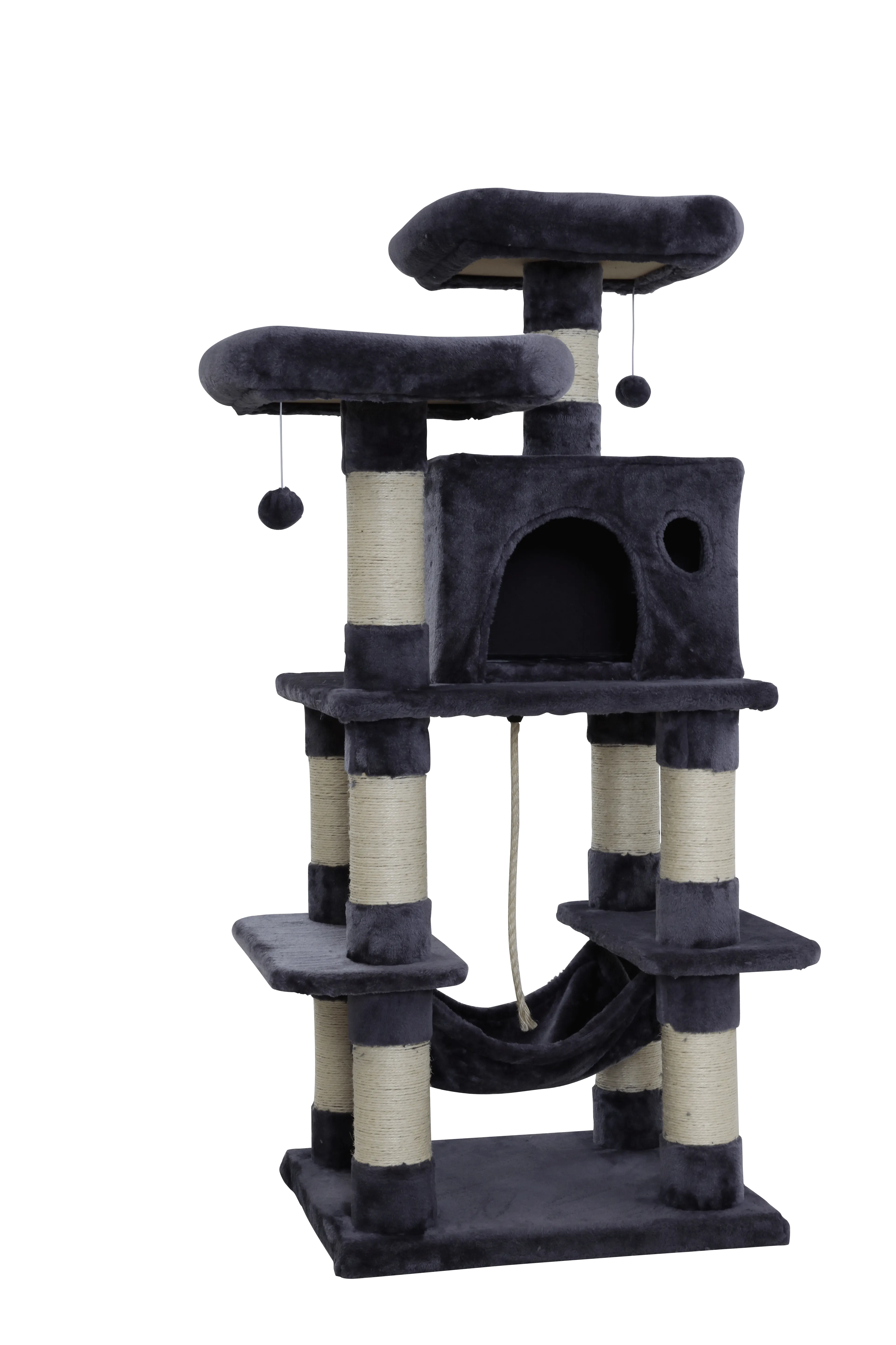 i.Pet Cat Tree 145cm Tower Scratching Post Scratcher Wood Condo House Large Bed