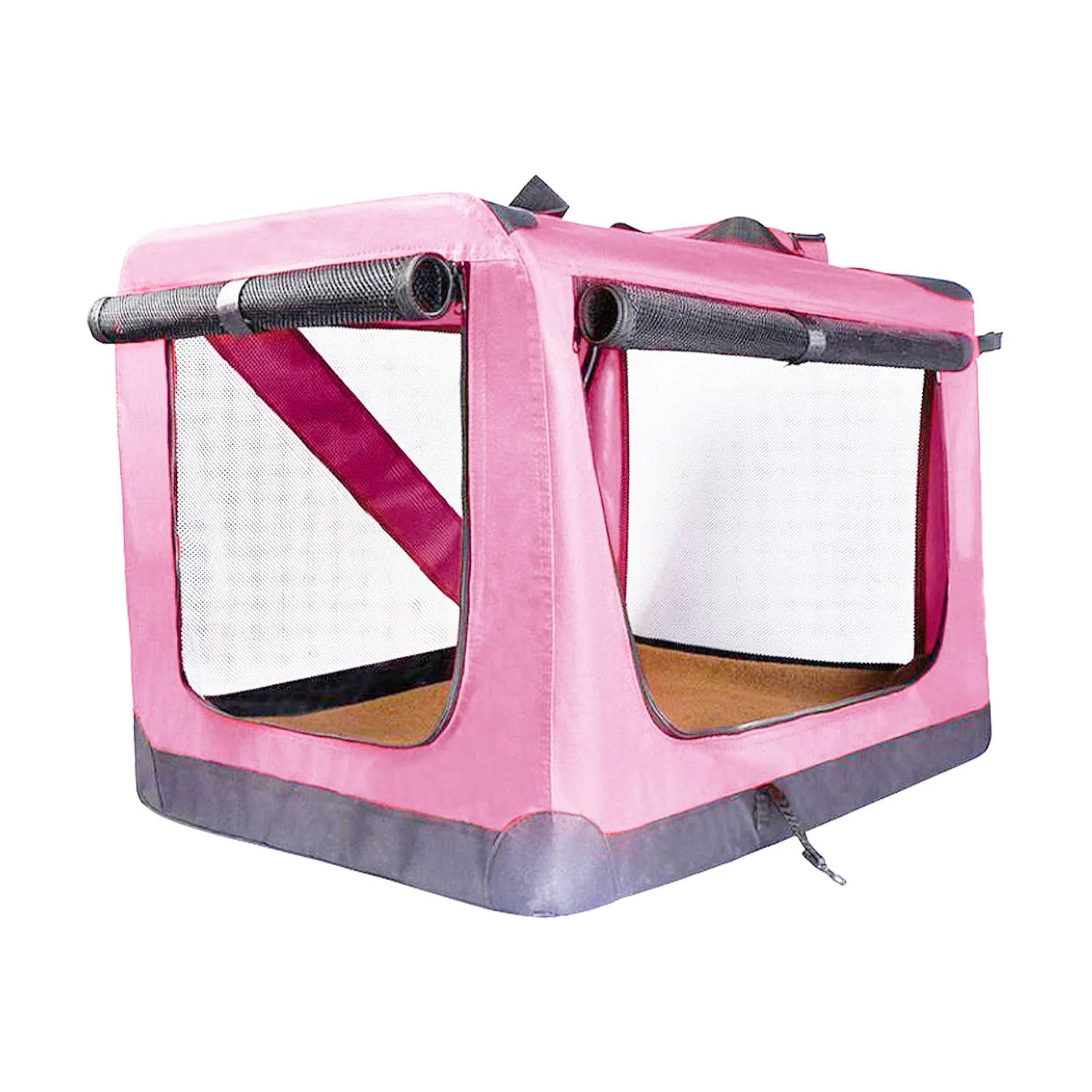 Lightweight XL Pet Carrier, Steel Frame, Pink - FLOOFI