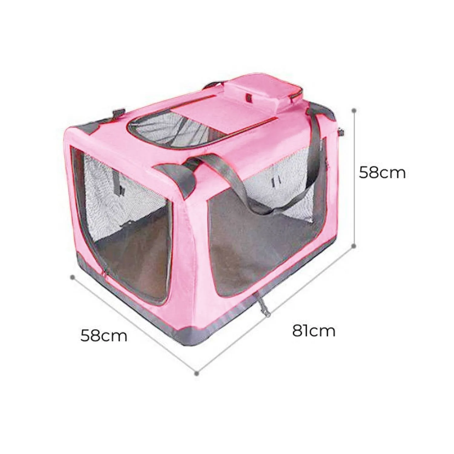 Lightweight XL Pet Carrier, Steel Frame, Pink - FLOOFI