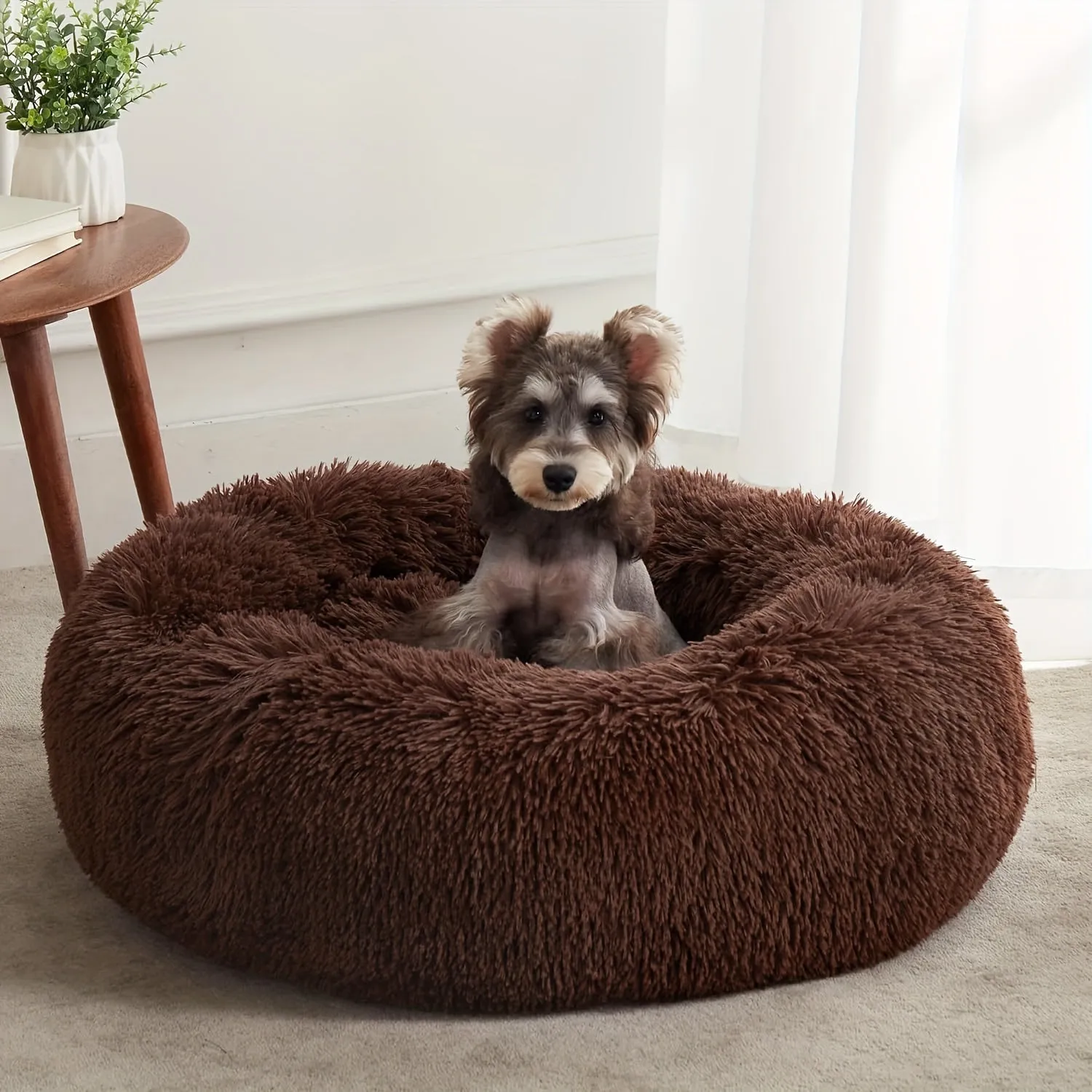 Luxury Calming Donut Cuddler Bed for Dogs and Cats - Warming, Cozy, and Plush - Available in Multiple Sizes