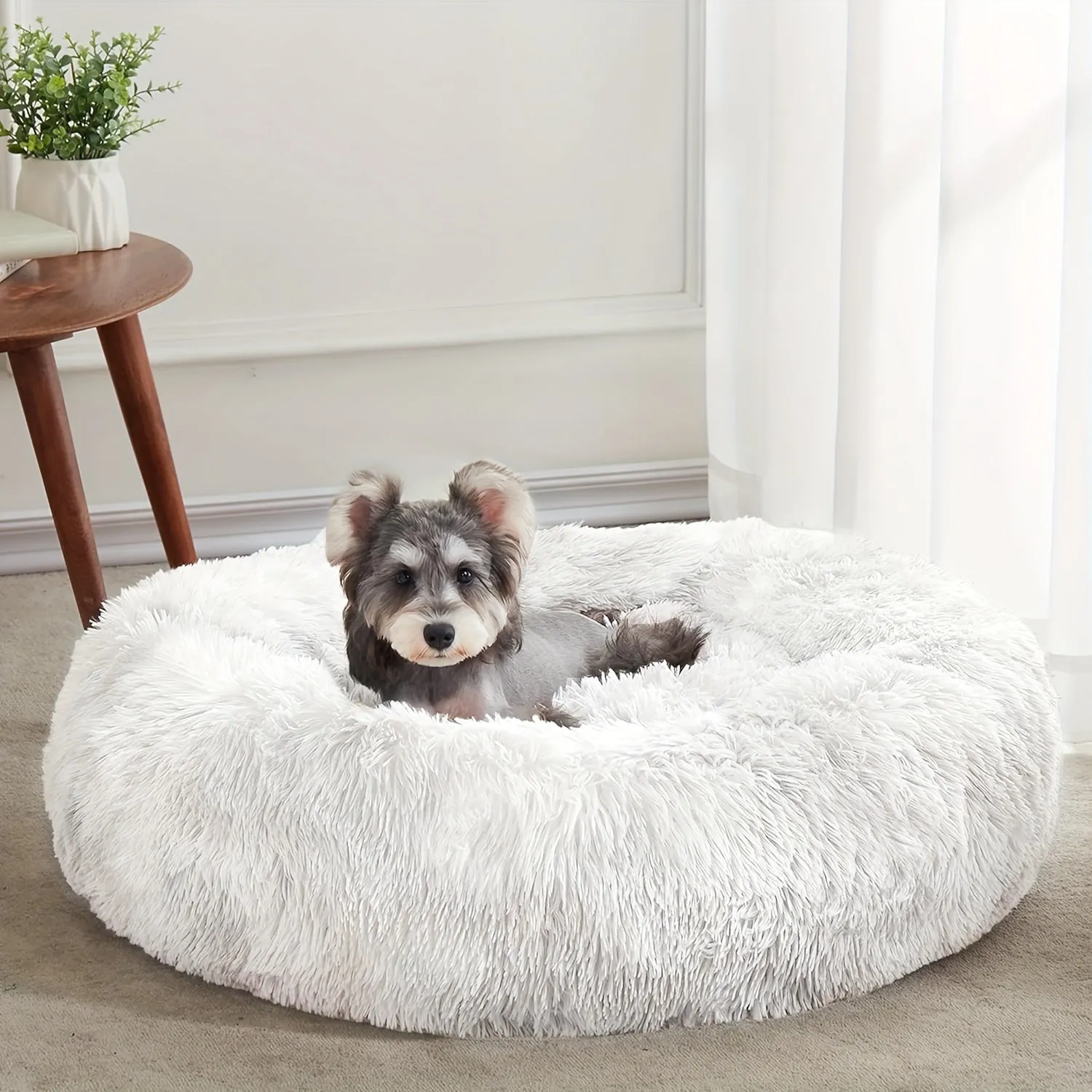 Luxury Calming Donut Cuddler Bed for Dogs and Cats - Warming, Cozy, and Plush - Available in Multiple Sizes