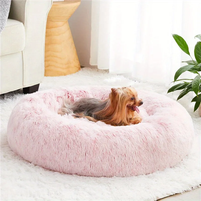 Luxury Calming Donut Cuddler Bed for Dogs and Cats - Warming, Cozy, and Plush - Available in Multiple Sizes