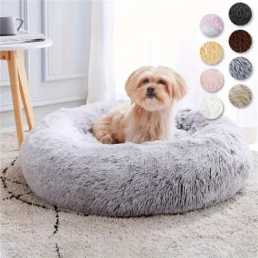 Luxury Calming Donut Cuddler Bed for Dogs and Cats - Warming, Cozy, and Plush - Available in Multiple Sizes