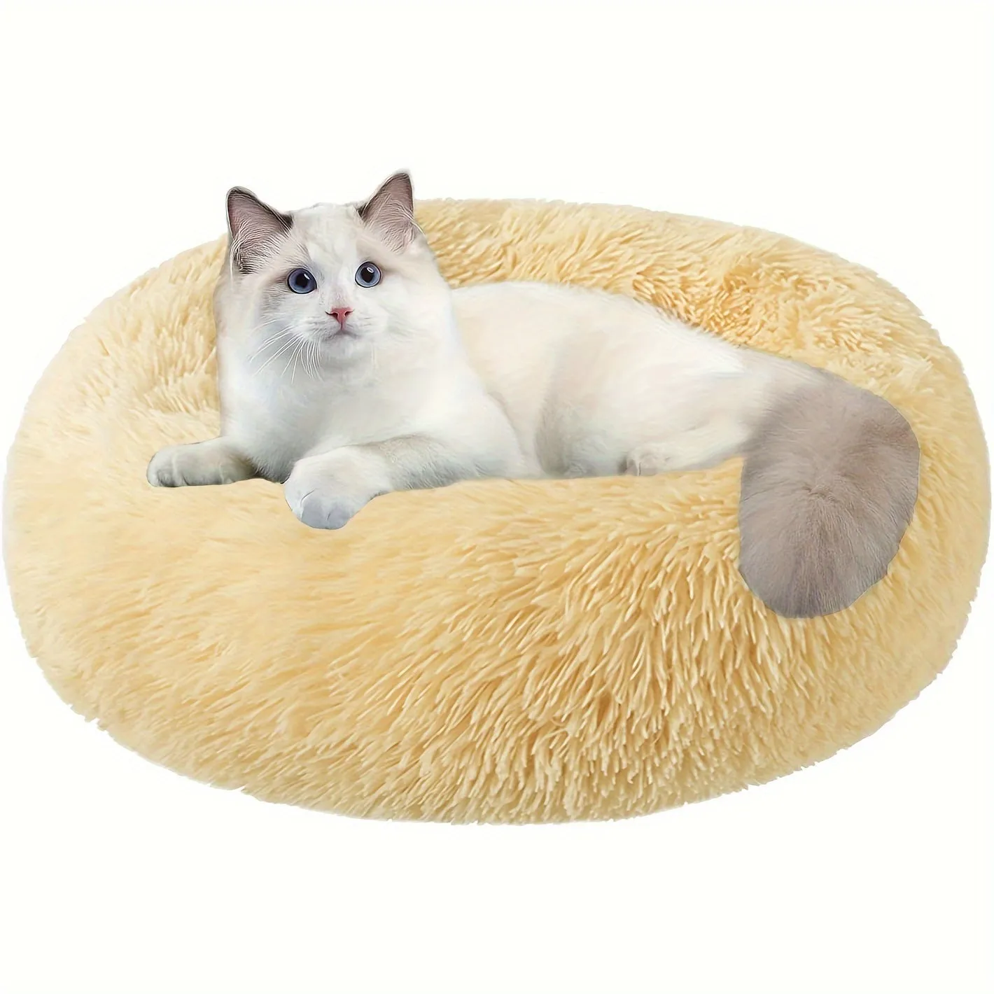 Luxury Calming Donut Cuddler Bed for Dogs and Cats - Warming, Cozy, and Plush - Available in Multiple Sizes