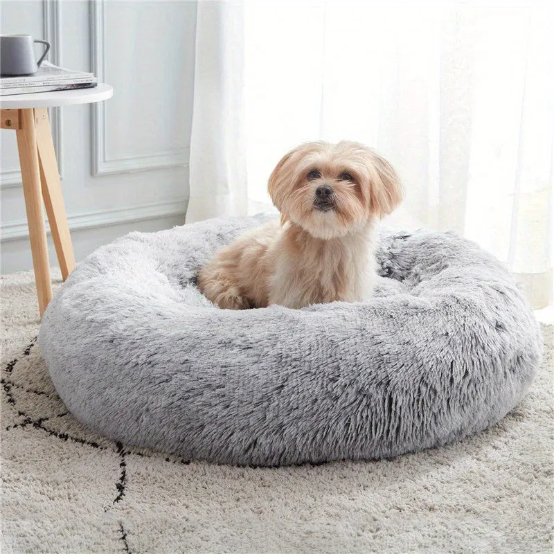 Luxury Calming Donut Cuddler Bed for Dogs and Cats - Warming, Cozy, and Plush - Available in Multiple Sizes