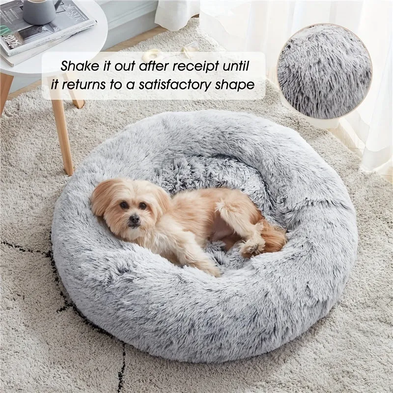 Luxury Calming Donut Cuddler Bed for Dogs and Cats - Warming, Cozy, and Plush - Available in Multiple Sizes