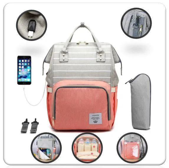 Luxury Diaper Bag Backpack With USB Port