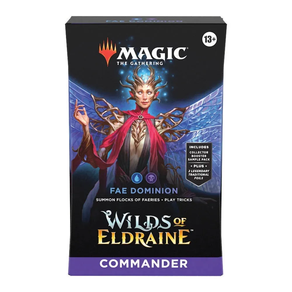 Magic: The Gathering Wilds of Eldraine Commander Deck - Fae Dominion (100-Card Deck, 2-Card Collector Booster Sample Pack   Accessories)