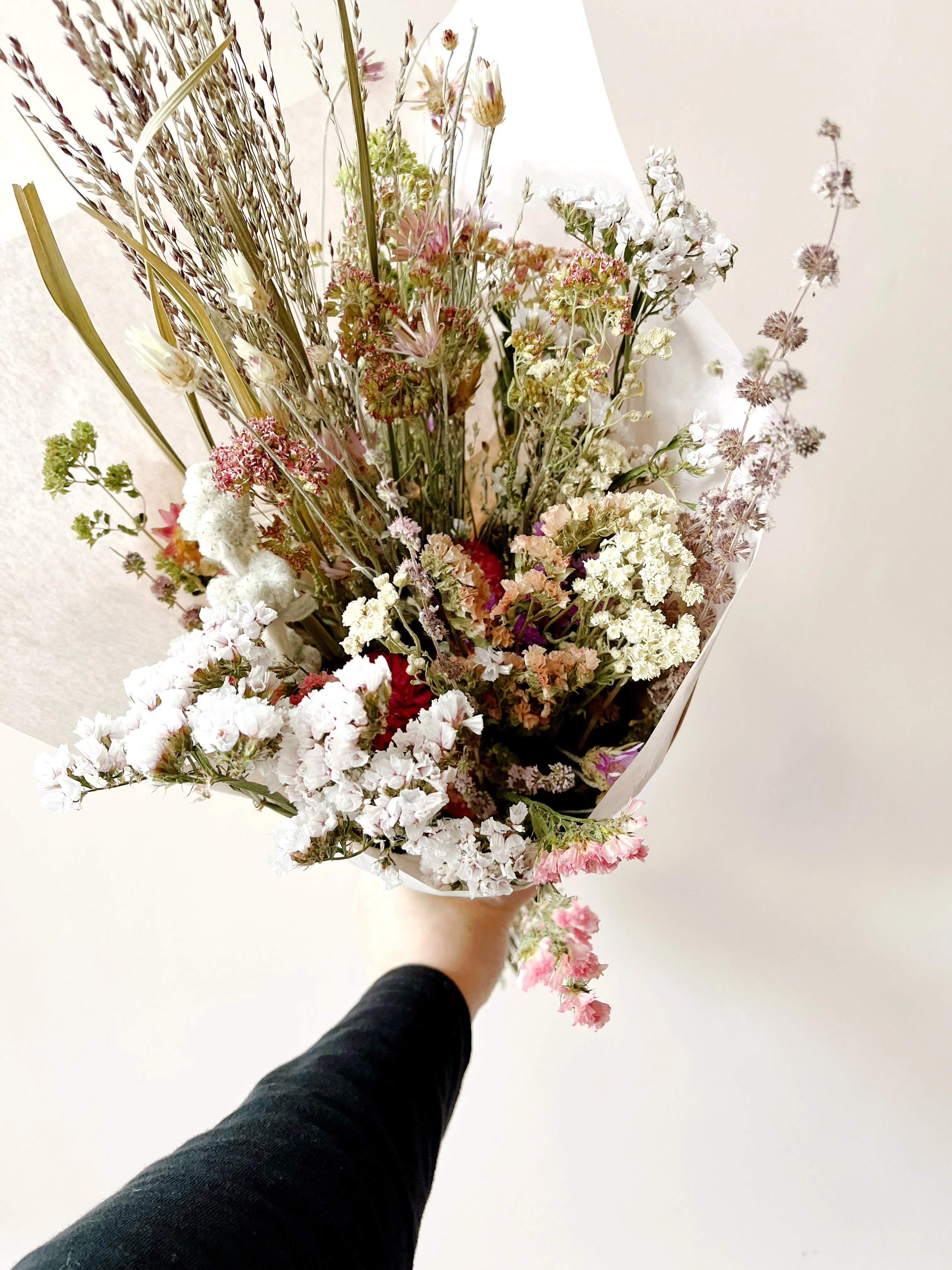 Mixed dried flower bouquet