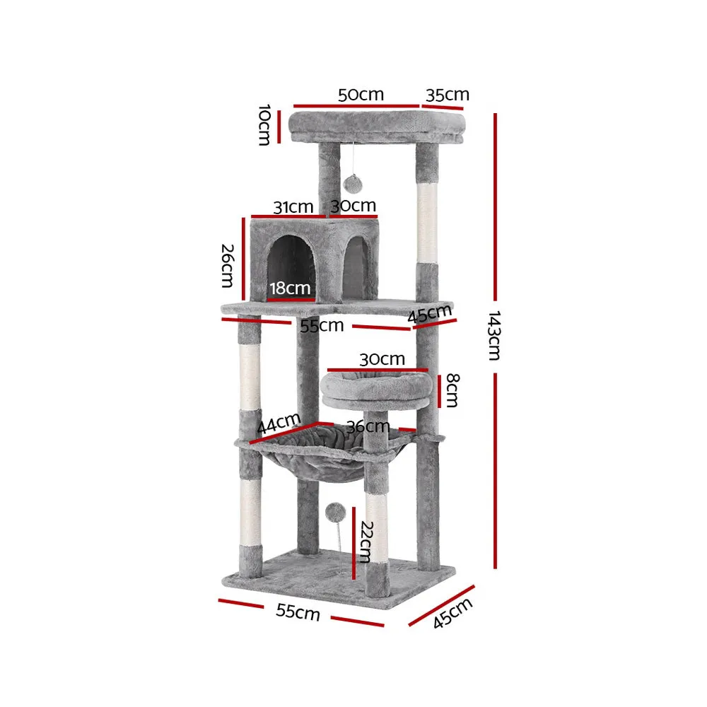 Multi-Level Cat Tree Tower, Sisal Posts, Plush Condo - i.Pet