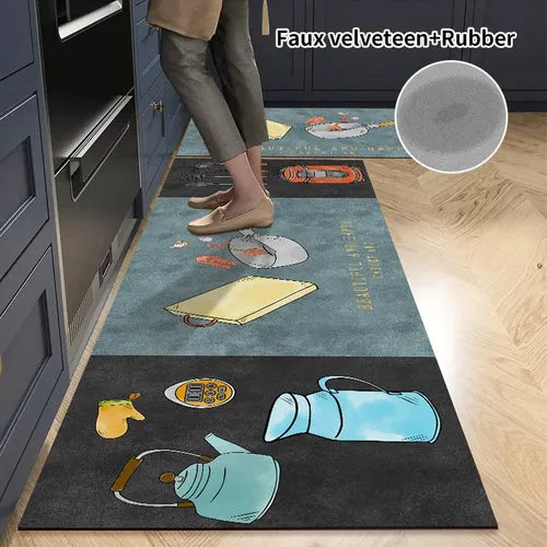 Non-slip, Super Absorbent Daisy Kitchen Rug