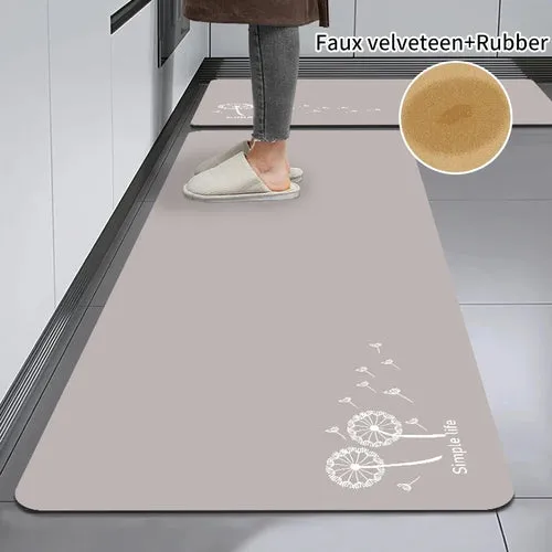 Non-slip, Super Absorbent Daisy Kitchen Rug