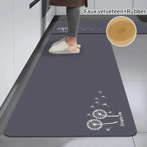 Non-slip, Super Absorbent Daisy Kitchen Rug