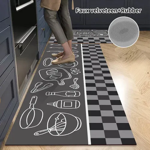 Non-slip, Super Absorbent Daisy Kitchen Rug