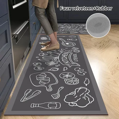 Non-slip, Super Absorbent Daisy Kitchen Rug