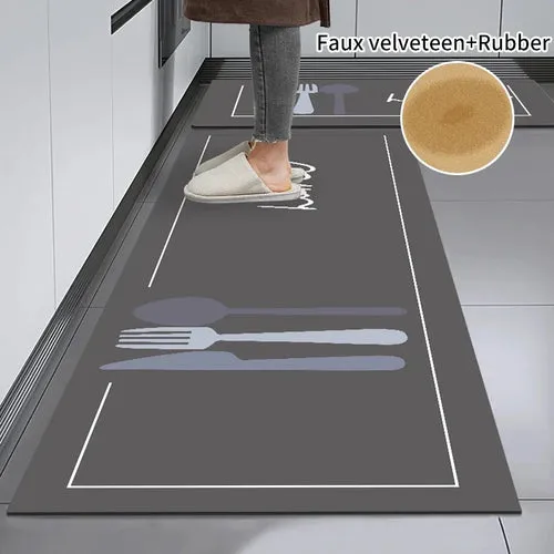 Non-slip, Super Absorbent Daisy Kitchen Rug