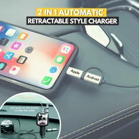 One Push Button - 3 in 1 Car Retractable Charger