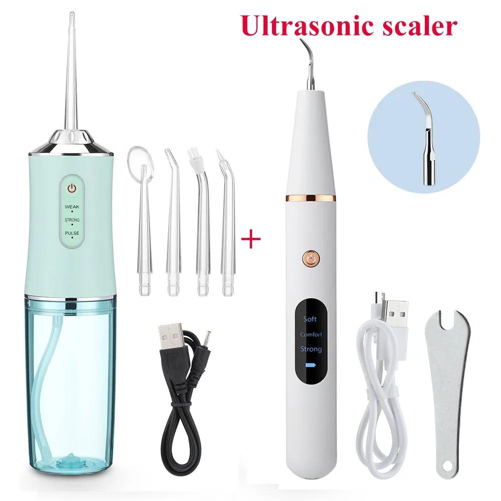 Oral Irrigator tooth scaler 5-speed adjustment Water Flosser Portable Dental Water Jet 350ML IPX6 Waterproof Teeth Cleaner