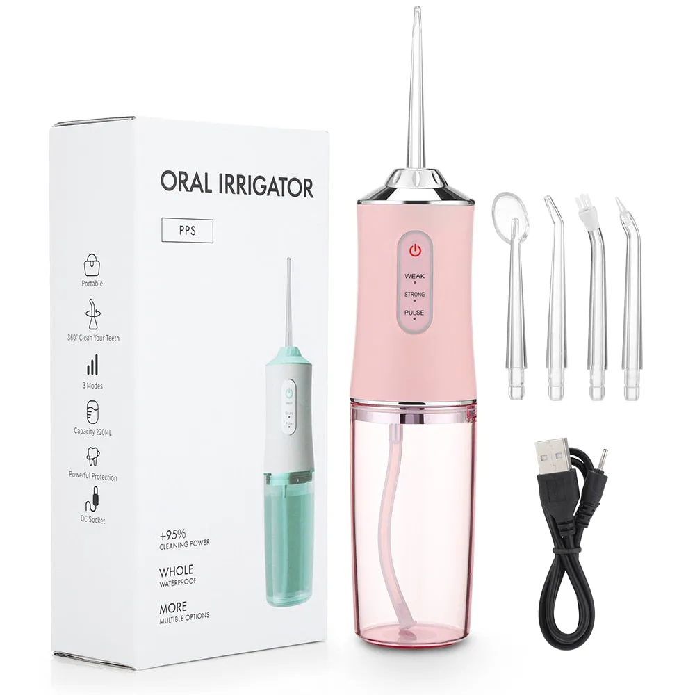 Oral Irrigator tooth scaler 5-speed adjustment Water Flosser Portable Dental Water Jet 350ML IPX6 Waterproof Teeth Cleaner