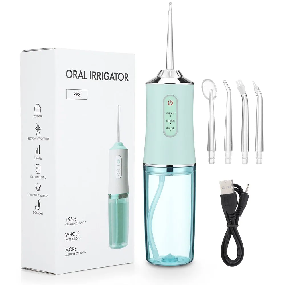 Oral Irrigator tooth scaler 5-speed adjustment Water Flosser Portable Dental Water Jet 350ML IPX6 Waterproof Teeth Cleaner