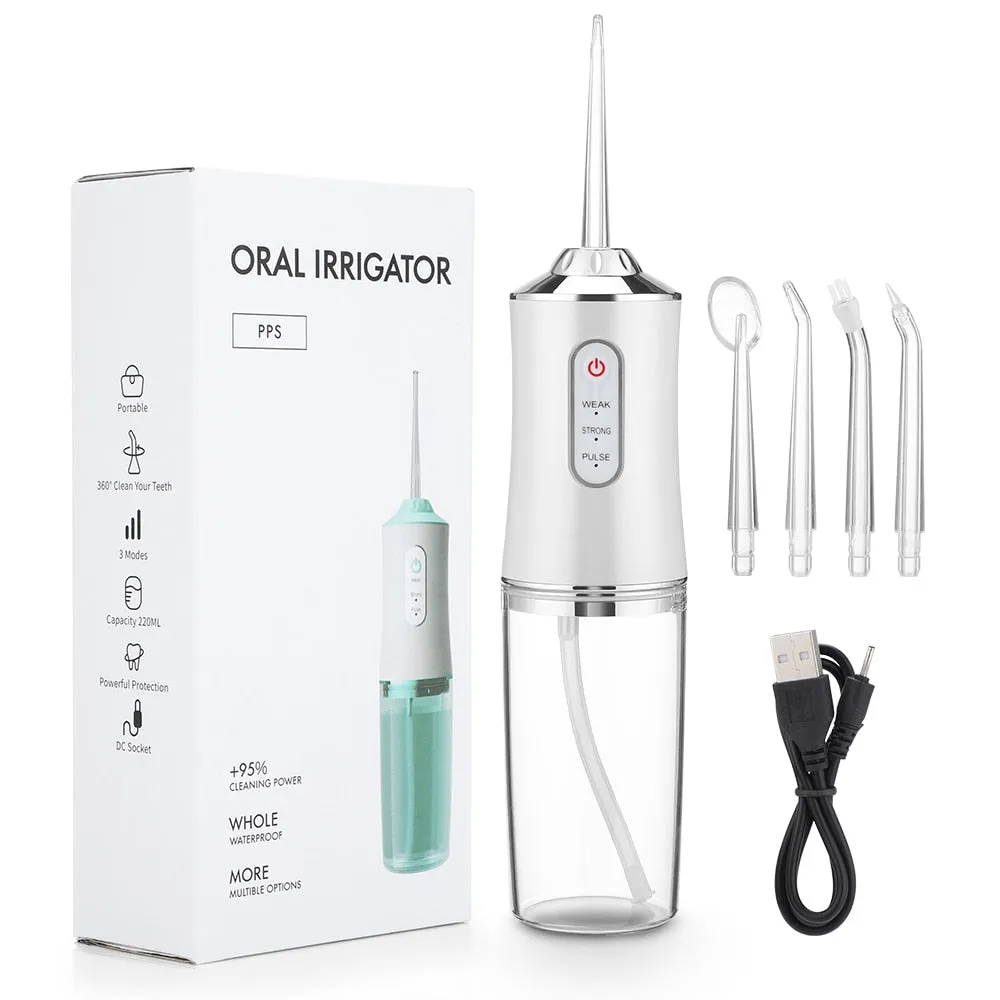 Oral Irrigator tooth scaler 5-speed adjustment Water Flosser Portable Dental Water Jet 350ML IPX6 Waterproof Teeth Cleaner