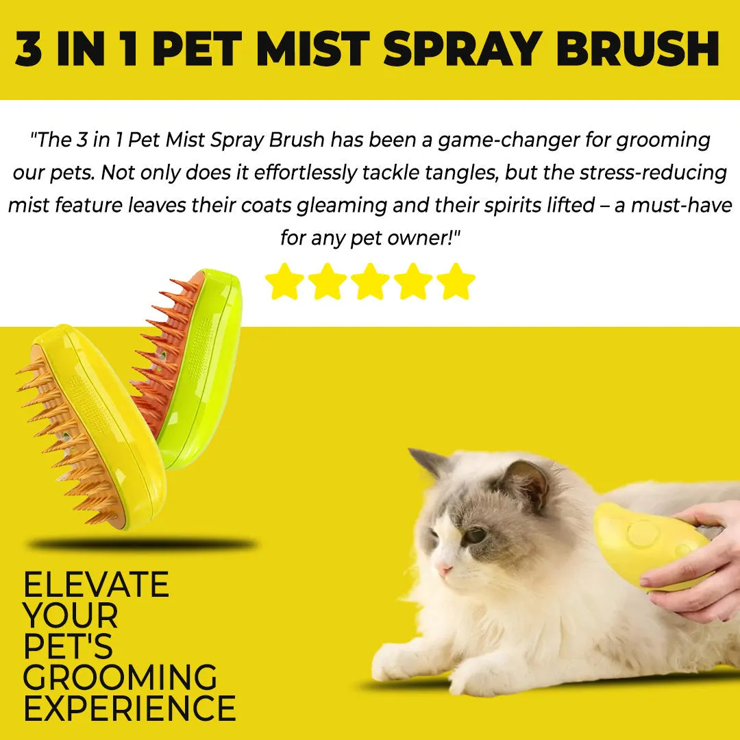 Pet Paws 3 In 1 Mist Pet Brush