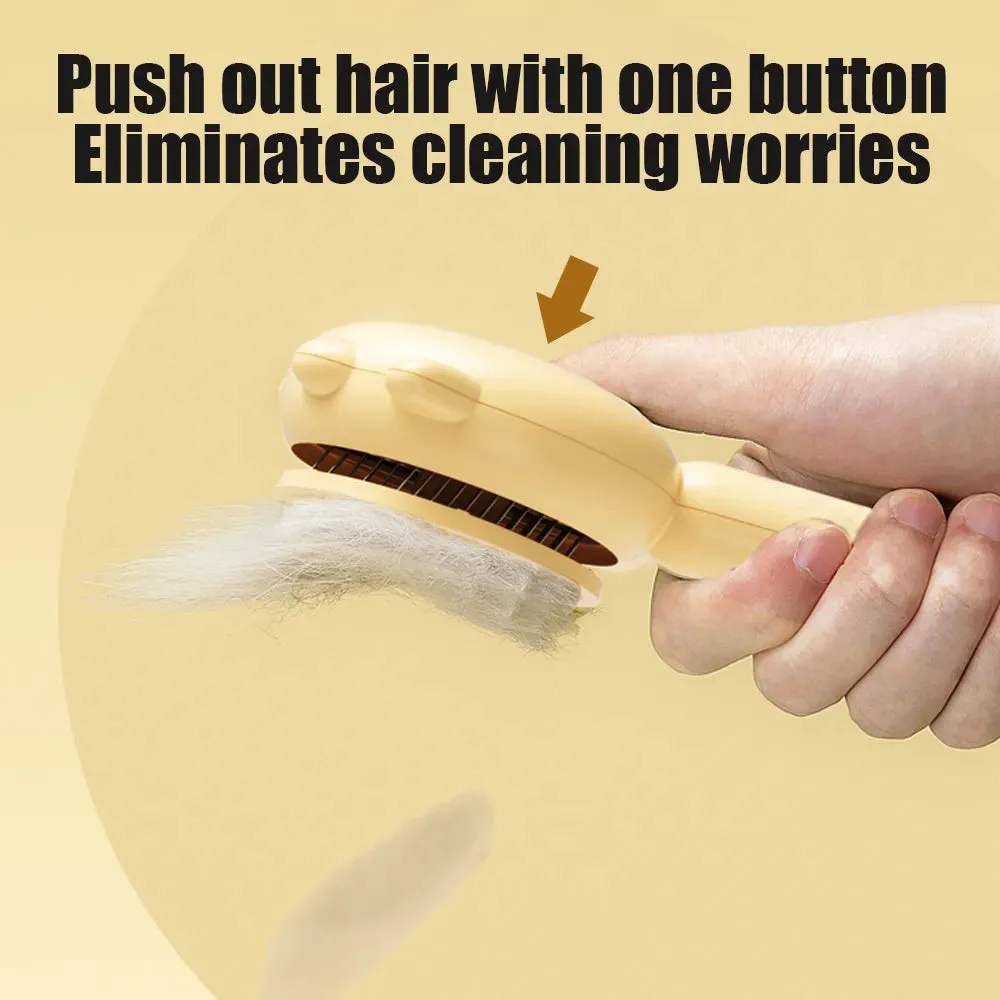 Pet's self cleaning brush