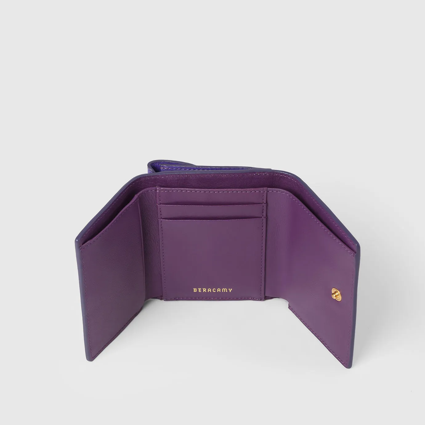 Portefeuille Compact à Trois Volets - Violet