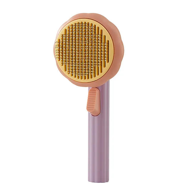 Pumpkin Cat Brush Comb For Pet Grooming Removes Loose Underlayers Tangled Hair Remover Brush Pet Hair Shedding Self Cleaning