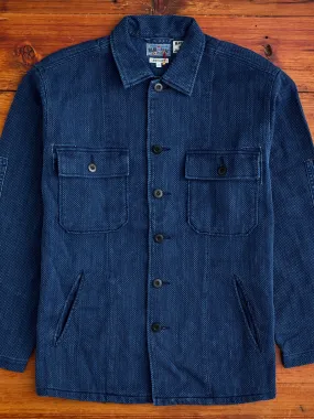 "Kasezome" Sashiko Utility Shirt in Indigo