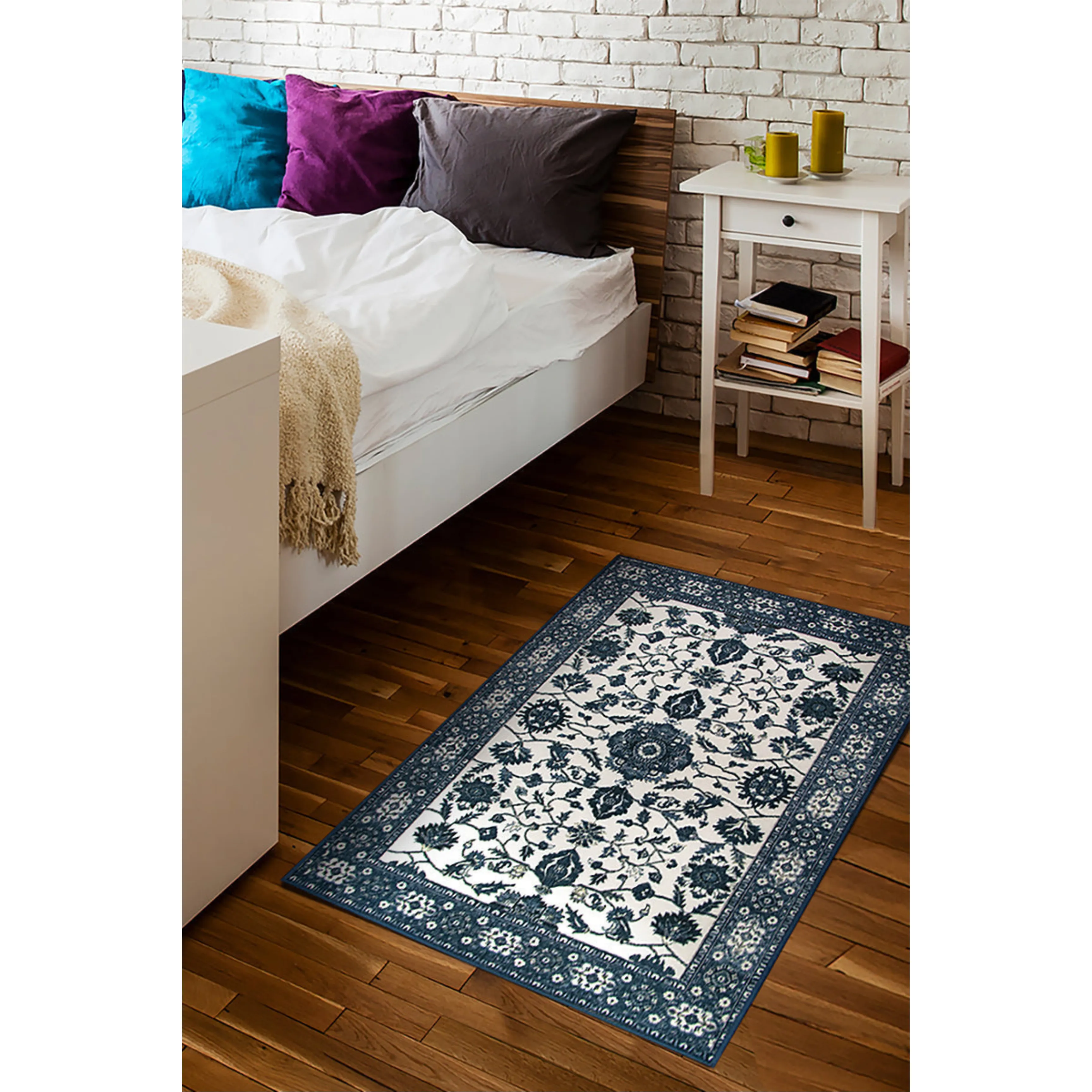 Ramage Blue Washable Rug